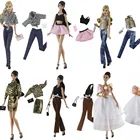 Комплект одежды для куклы Барби, модная джинсовая одежда 11,5 дюйма, пальто, жилет, юбка, брюки, сумка, аксессуары для кукол BJD 16