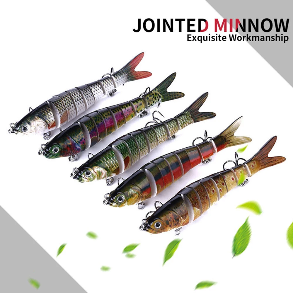 

5pcs Multi Jointed Fishing Lures Sinking Wobblers Swimbait Crankbait Hard Bait 3D Eyes Fishing Lures