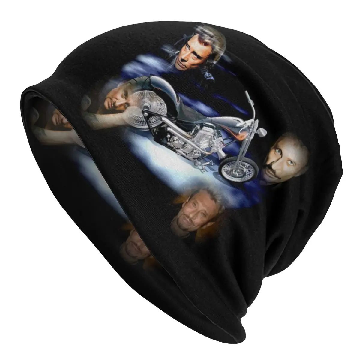 

Зимняя шапка, женские вязаные шапки, облегающая шапка в уличном стиле с изображением Джонни и Хелли, уличные шапки-бини для музыки во французском стиле, для мужчин и женщин