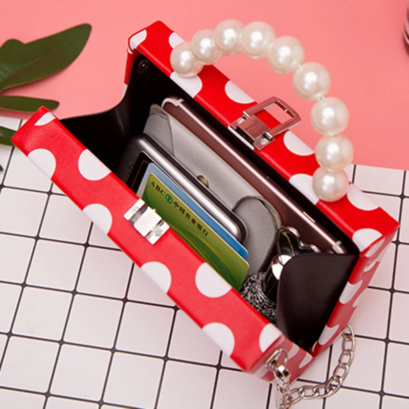 Винтажная сумка мессенджер в горошек модные женские вечерние сумки клатчи с