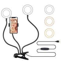 bra%c3%a7o long double selfie ring light with phone holder led photography fill famps for make up youtube live stream