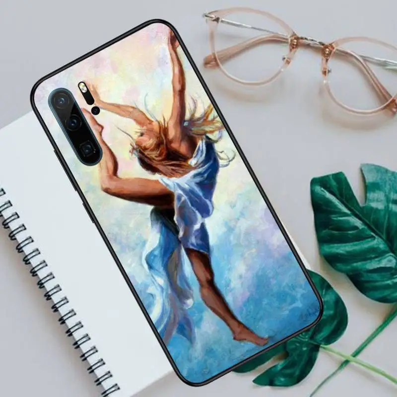 

Love Gymnastics Oil Painting Phone Cases For Huawei honor Mate P 10 20 30 40 Pro 10i 9 10 20 8 x Lite Luxury brand shell funda