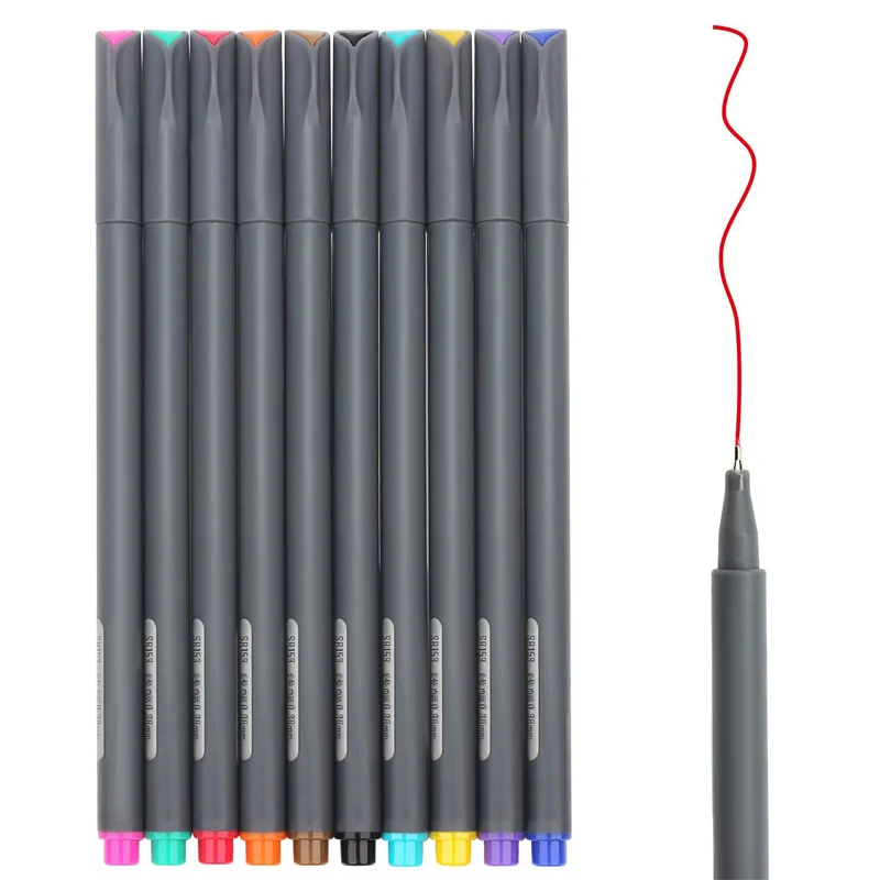 

10 Colors Bullet Journal Pen Planner 0.38mm Fine Point Fabricolor Markers Fineliner Drawing Pen Coloring Book Art Fine Pens
