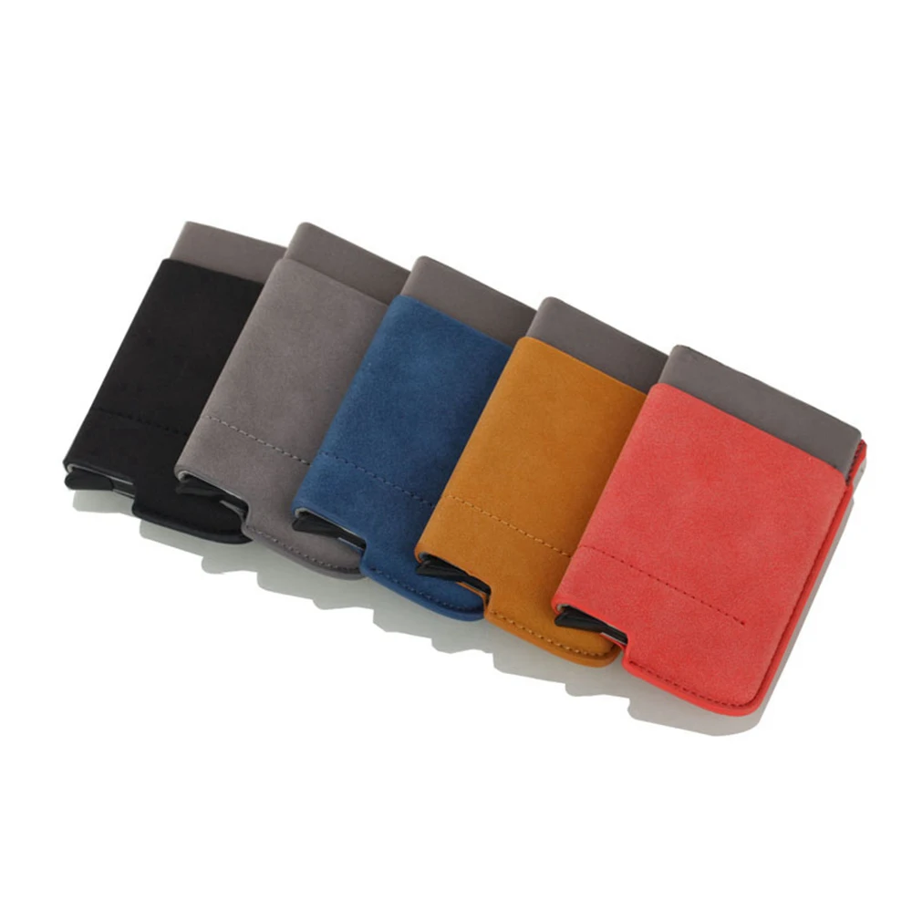 1 шт Pu кожаный нержавеющий стальной блокирующий Rfid кошелек Бизнес алюминиевый