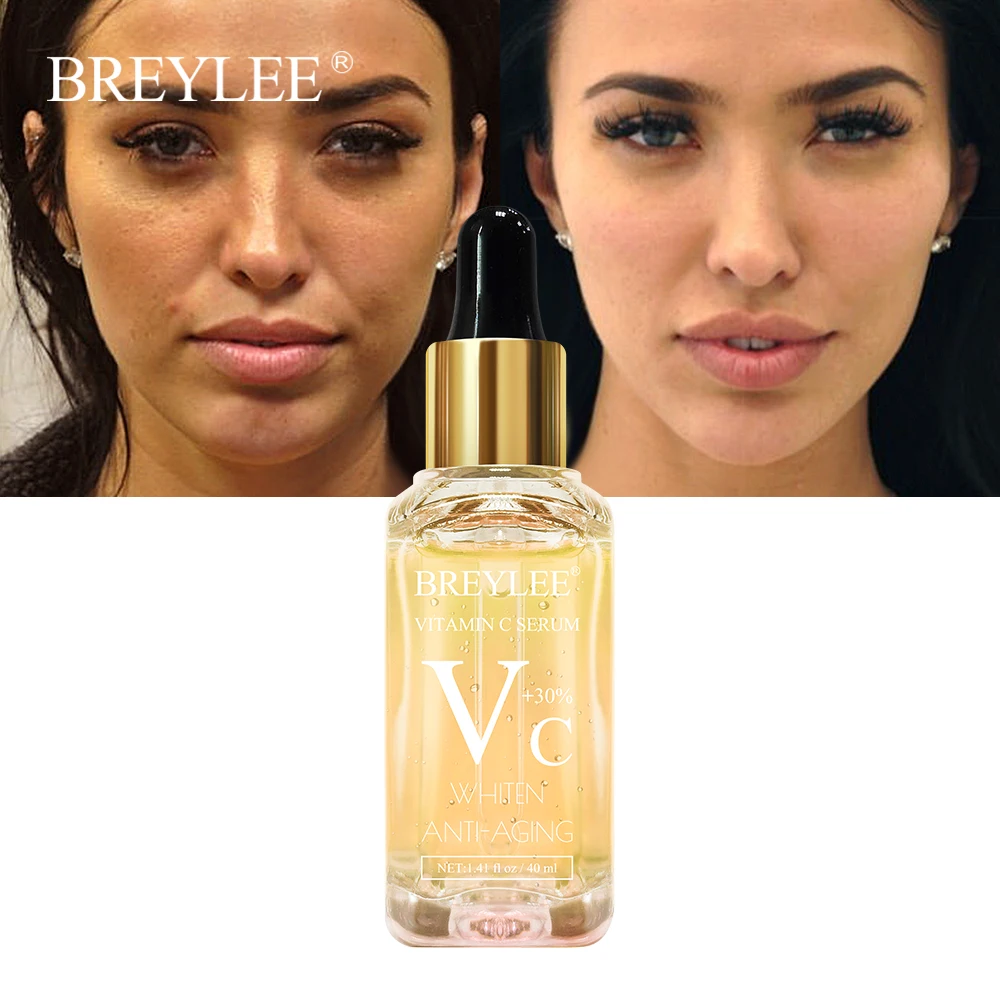 

BREYLEE Vitamin C Face Serum Whitening Anti Aging Hyaluronic Acid Moisturizer Reapring Essence Shrinking Pores Face Skin Care