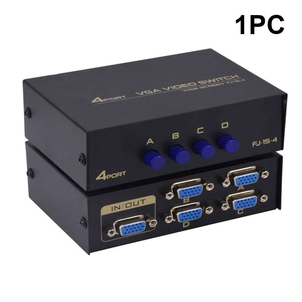 4 Ports Plug And Play Displayport USB 2.0 Stable KVM Switch VGA TV Projector Metal Hub Sharing Selector Accessories For Computer