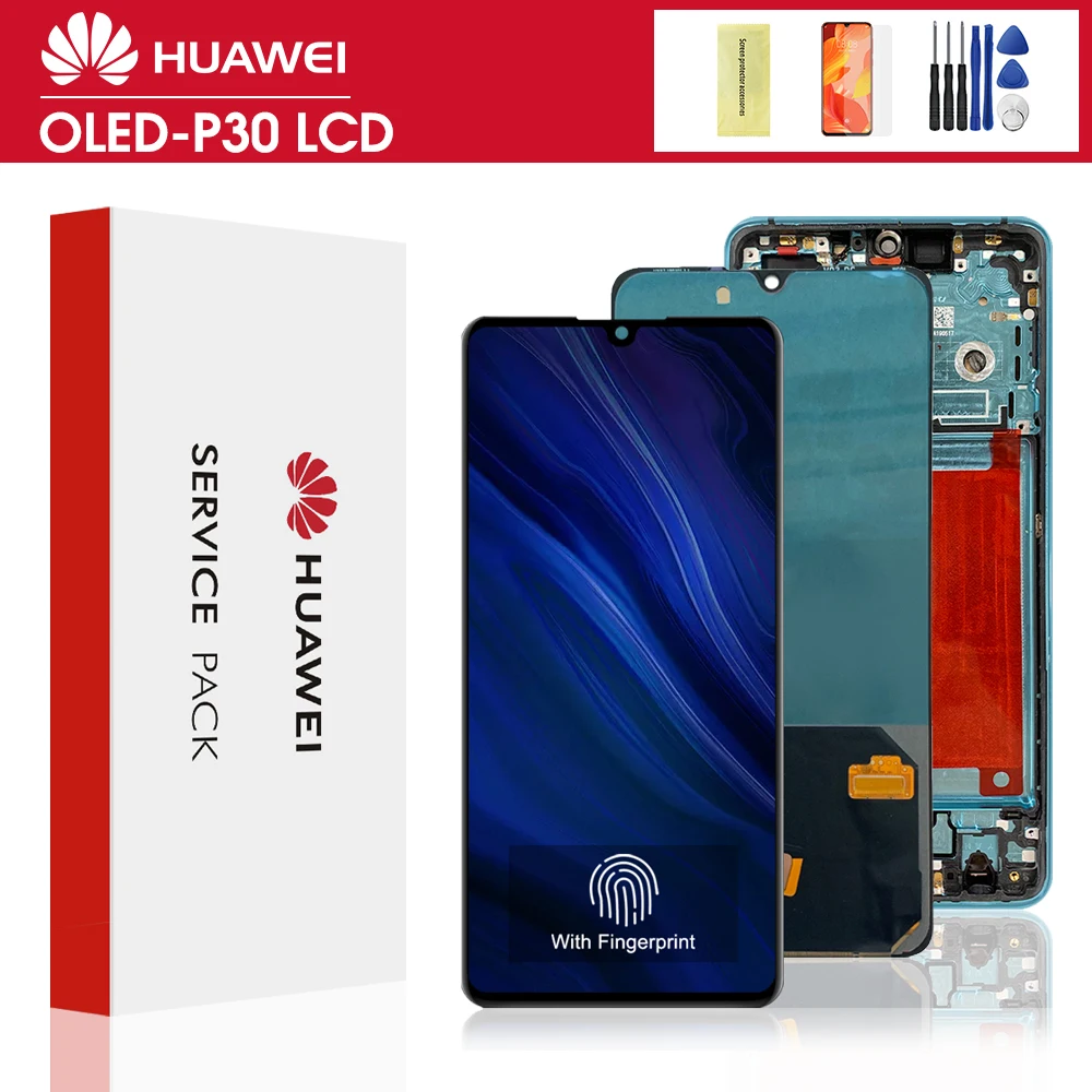 

6,1 "SUPER AMOLED для HUAWEI P30 LCD ELE-L29 ELE-L09 ELE-AL00 LCD сенсорный экран дигитайзер дисплей для Huawei P30 дисплей