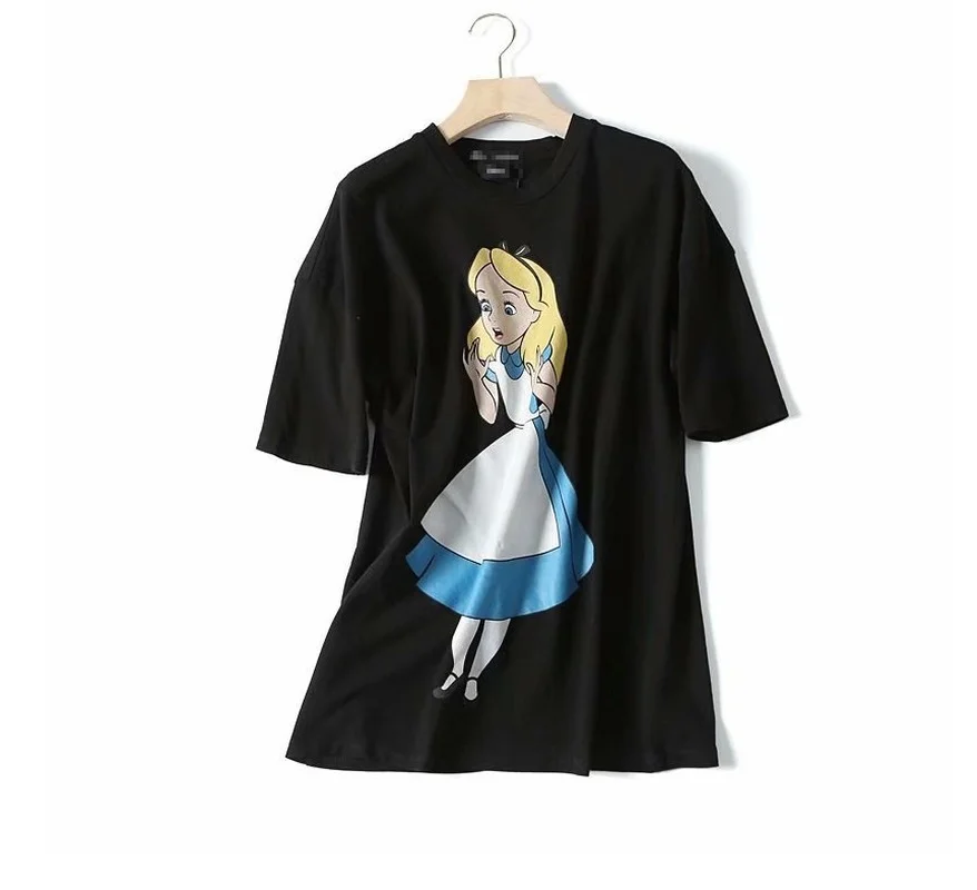 

Disney Cartoon Princess Shirts for Women Print Round Neck Short-sleeved Women Fashion Clothing Graphic T-Shirts Harajuku Kawaii