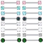 Кольцо для пирсинга сосков, ювелирное изделие из нержавеющей стали с цирконом, 16 мм, с розовым опалом, для груди и тела