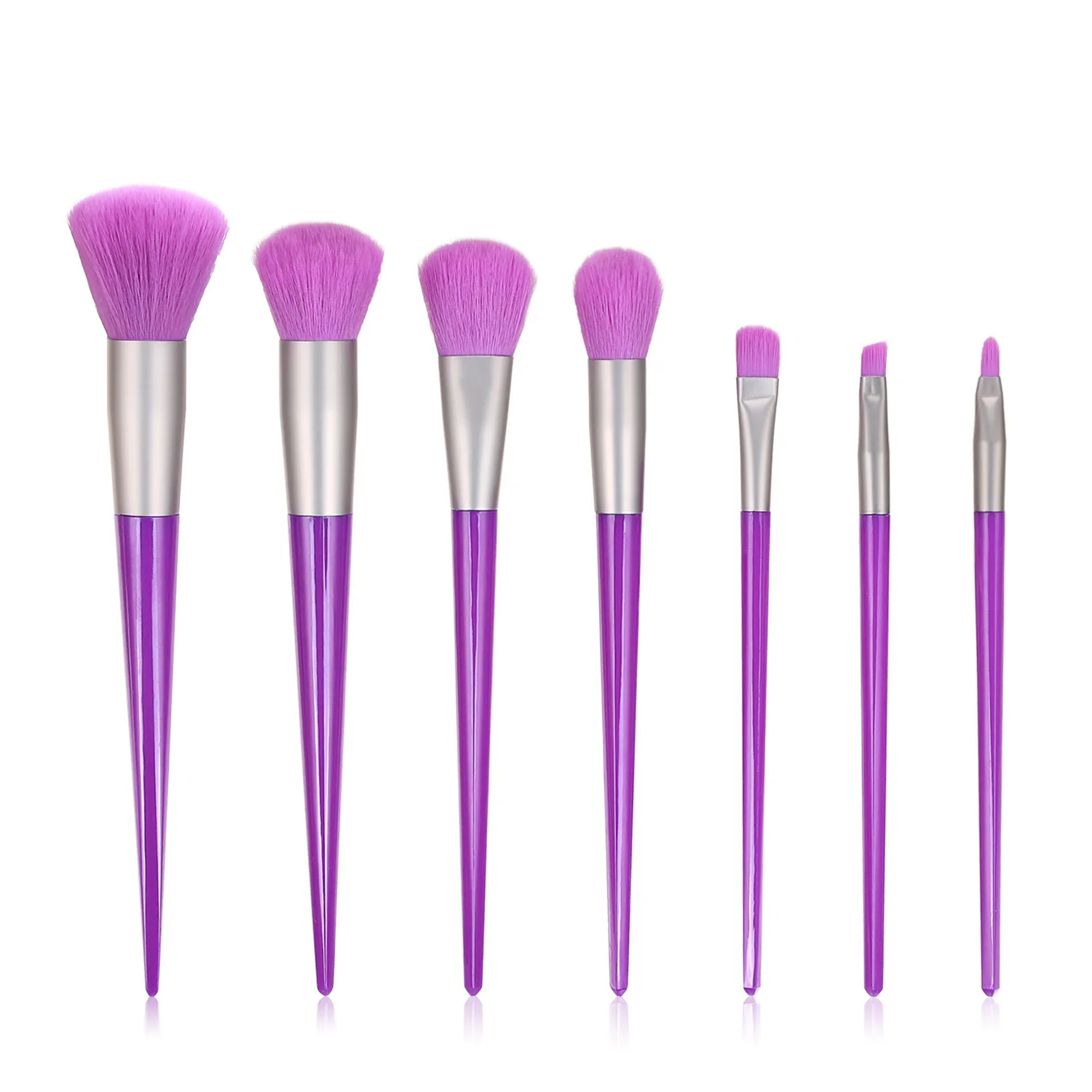 Новинка 7 шт. макияж для начинающих Кисти набор кистей фиолетовая резиновая ручка