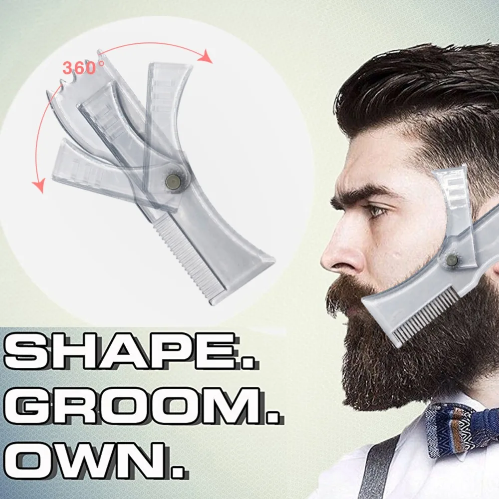 

Rotatable Beard Shaping Tool Template Beard Comb Multi-liner Beard Shaper Hot Sale Shaving & Hair Removal Razor Tool for Men