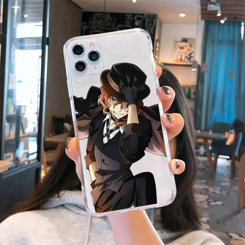 

bungou stray dogs Japan anime Phone Case Transparent for iPhone 6 7 8 11 12 s mini pro X XS XR MAX Plus