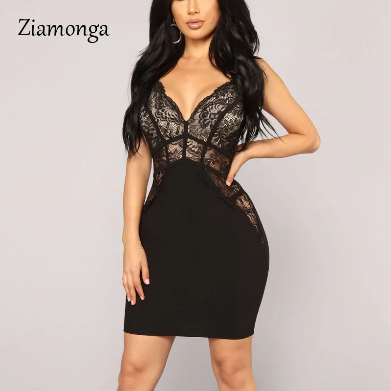 Ziamonga, летнее сексуальное платье, женское, с глубоким вырезом, с вырезами, облегающее, кружевное платье, вечерние, Клубная одежда, Мини, Бандажное платье, vestidos robe Femme