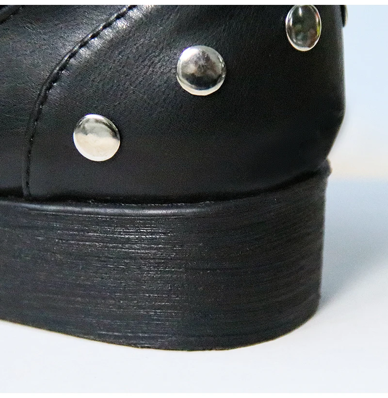 

Boots Woman 2020 Women Ankle Boots Winter Rivet Big Size 43 For Autumn Pointed Toe Shoes Fashion Female Low Heel Footwear