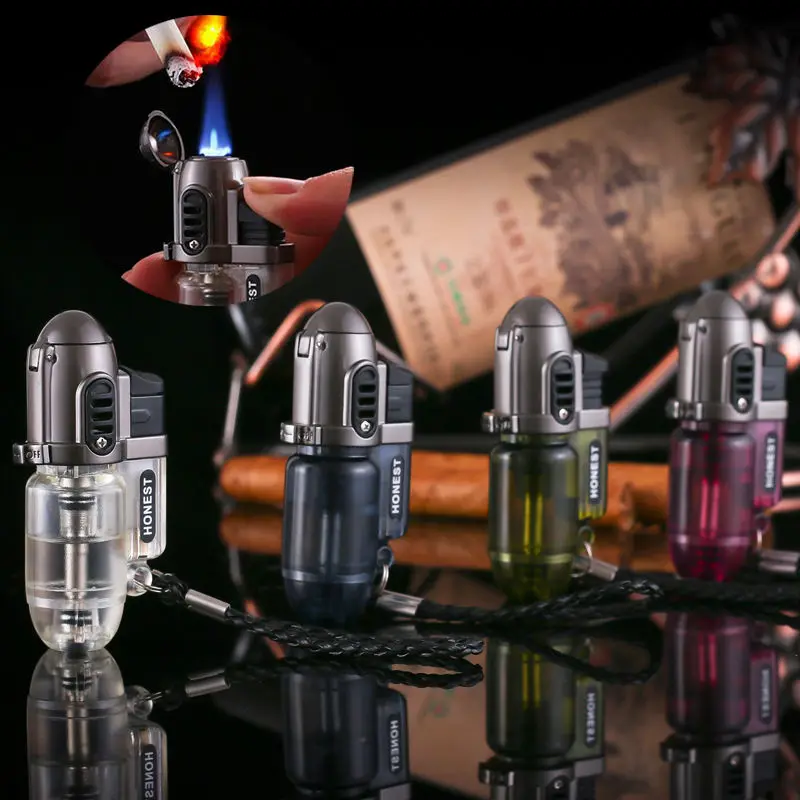 Шнурок Портативный сигары Бутановая Зажигалка Ветрозащитная сигарета легче чем