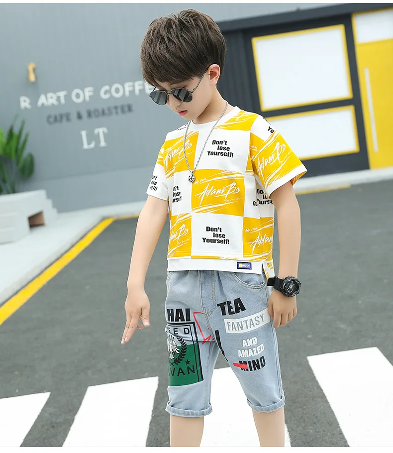 Комплект одежды для мальчиков-подростков футболка + штаны спортивный костюм