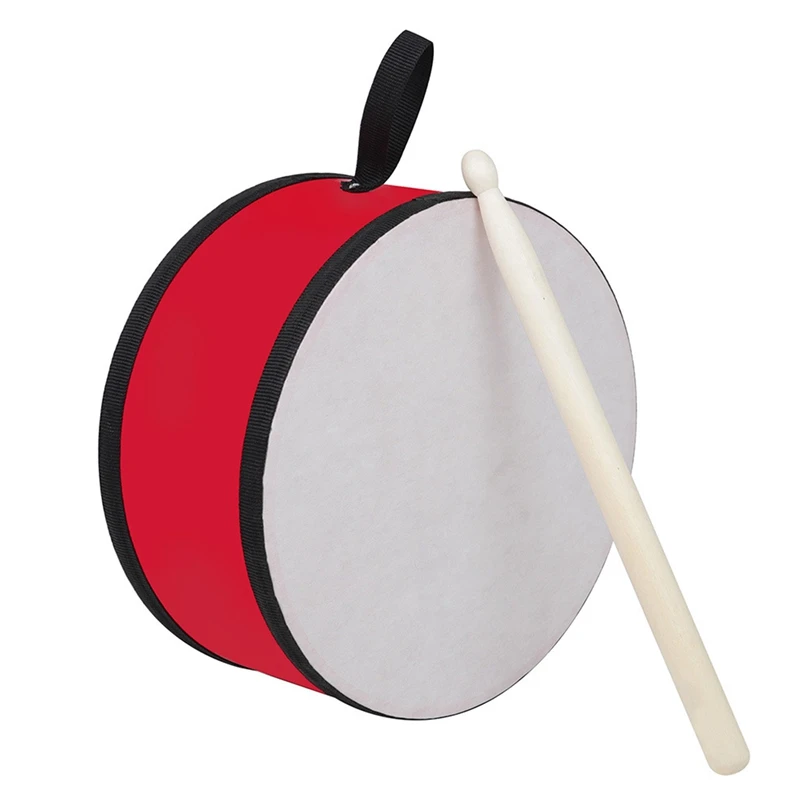 

Hand-Held Tambourine (Red)-Hand-Held Percussion Drum Music Tambourine with Drumsticks Suitable for Children Adults