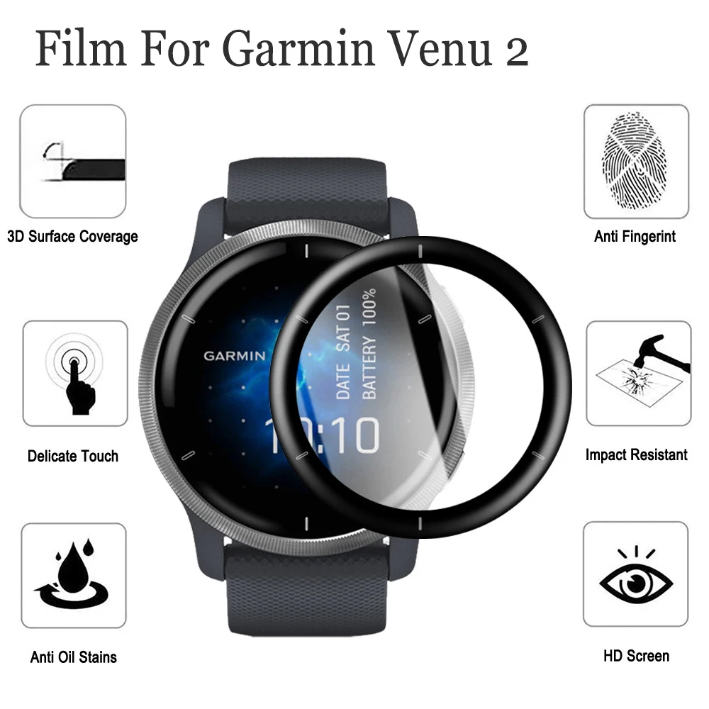 

Protective Film For Garmin Venu 2 smartwatch Scratch Proof 3D Curved Coverage full Screen Protector Guard film for Garmin Venu 2