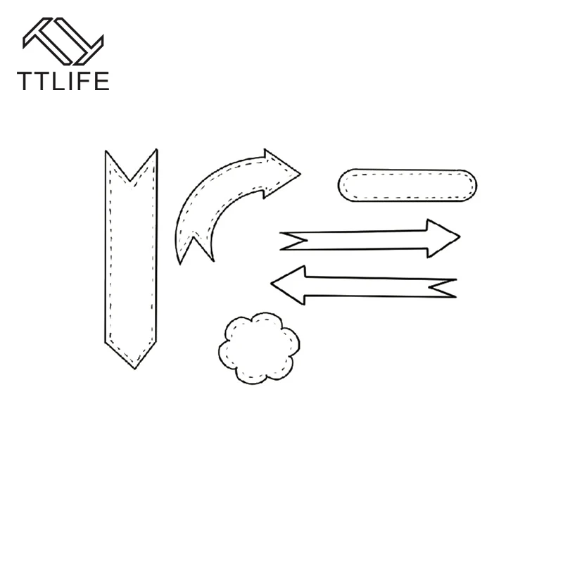 TTLIFE Прошитые стрелы баннер цветок металлические Вырубные штампы для поделок