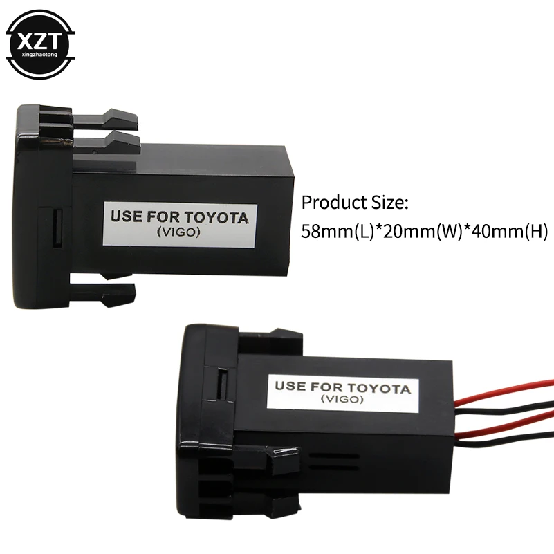 2.1A двойной USB разъем автомобильное зарядное устройство 2 USB порт Гнездо для зарядки USB адаптер приборной панели сотового телефона зарядное устройство аудио порты для ТОЙОТА Виго