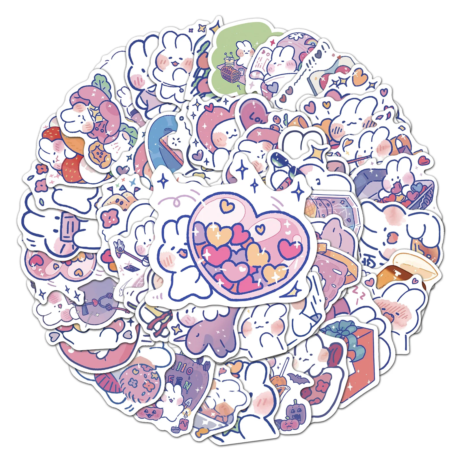 

10 / 30 / 50pcs Popular Cute Animation Soft Cute Rabbit Personality DIY Decoration Luggage Guitar Toy Sticker Wholesale
