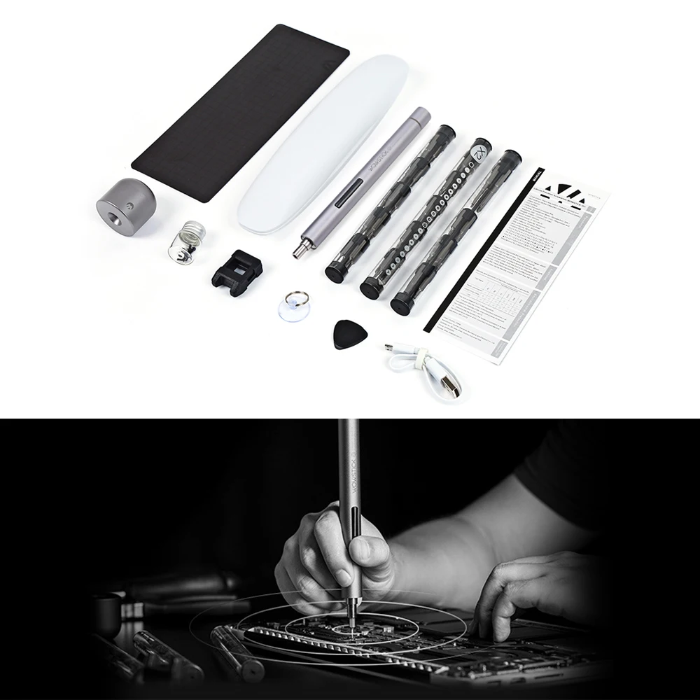 Wowstick 1F Pro мини электрическая отвертка Аккумуляторный шуруповерт комплект с