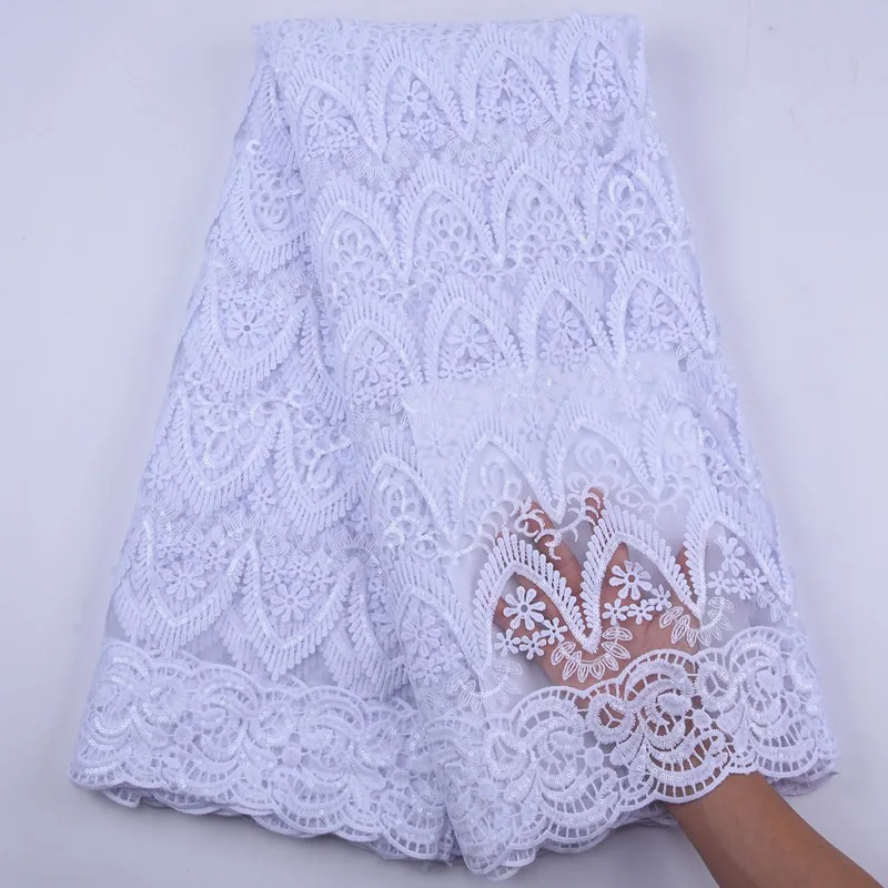 2020 Высококачественная африканская французская кружевная ткань с блестками