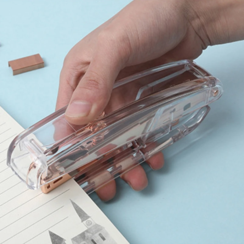 

Rose Gold Stapler Book Staples Stitching Needle Rose Gold Staples 12# 24/6 Book Staples Office Supplies Papelaria Sationery Set