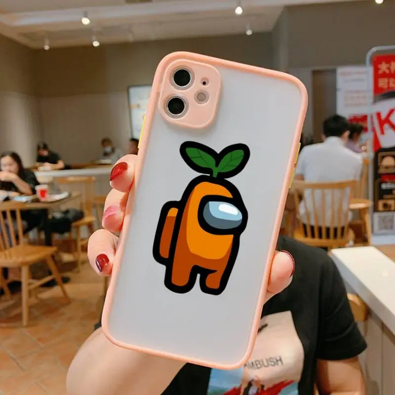

Among Us Phone Case Simple Matte Bumper Phone Case For iphone12 11 Pro Max X XS Max XR 7 8 Plus 12mini Shockproof Cover