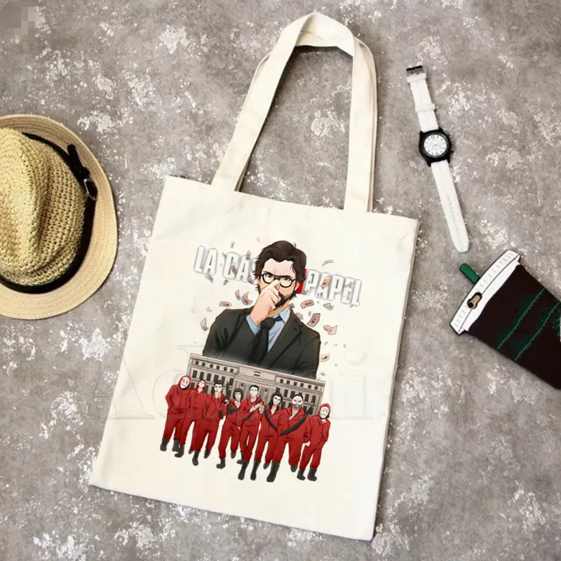 Женская тканевая сумка тоут La Casa De Papel Экологически чистая многоразовая дорожная