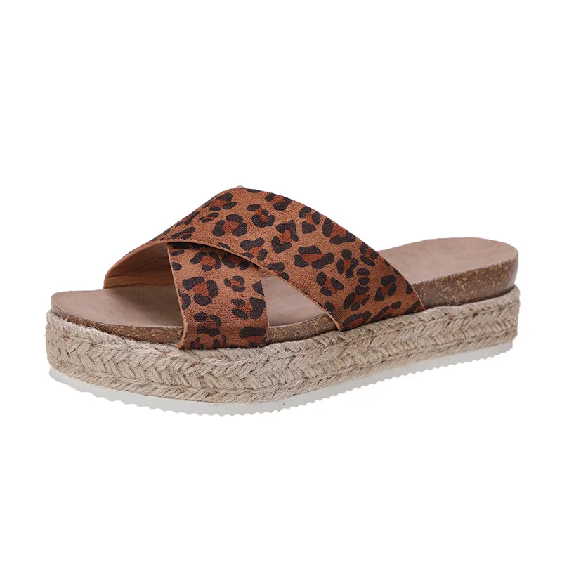 

Slippers Casual Women's Shoes With Platform Slides Pantofle On A Wedge Luxury Flat 2021 Sewing Fabric Basic PU Rubber On A Wedge