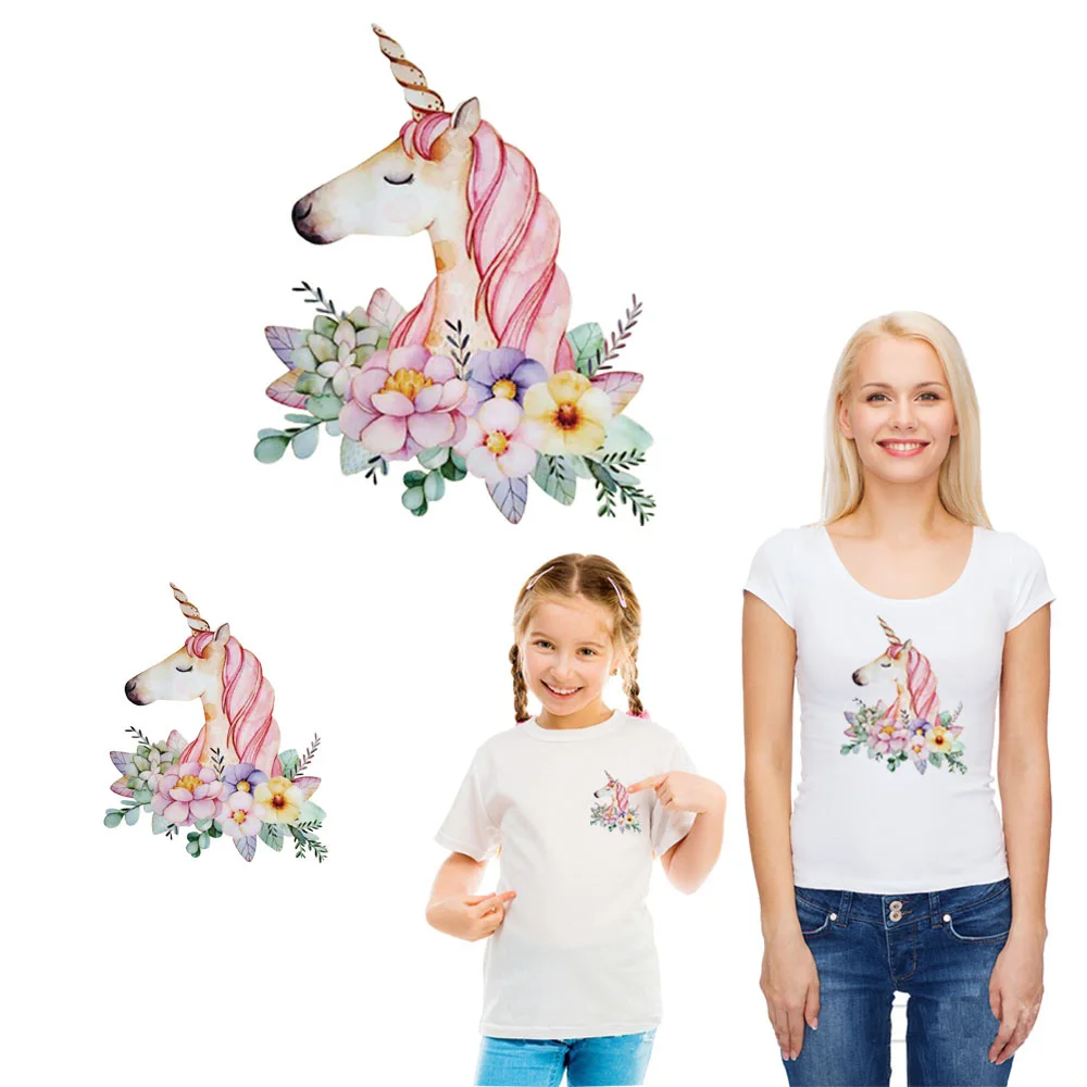 Unicorn Thermal Transfer Patches Iron on Stickers For Clothes Heat Printed Washable Applique Sewing Accessory | Дом и сад