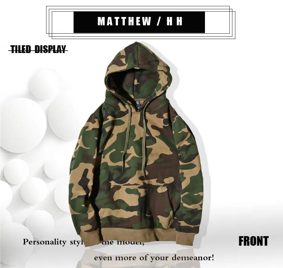

2020 MATTHEW/HH Autumn men Hoodie long sleeve Hoodie male camouflage Hoodie campus streetwear S009
