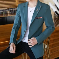 new mens jackets fashion men slim fit formal suit business blazers coat jacket tops male suit office black blue plus size s 3xl