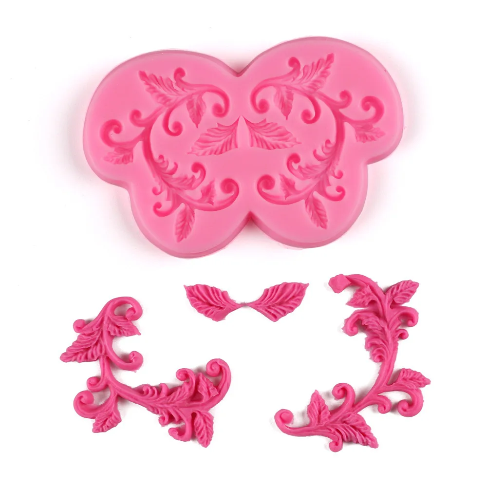 

Lace mat Leaf Pattern Silicone Mold Chocolate Cake Decorating Baking Tool Wedding Decoration tools Cupcake