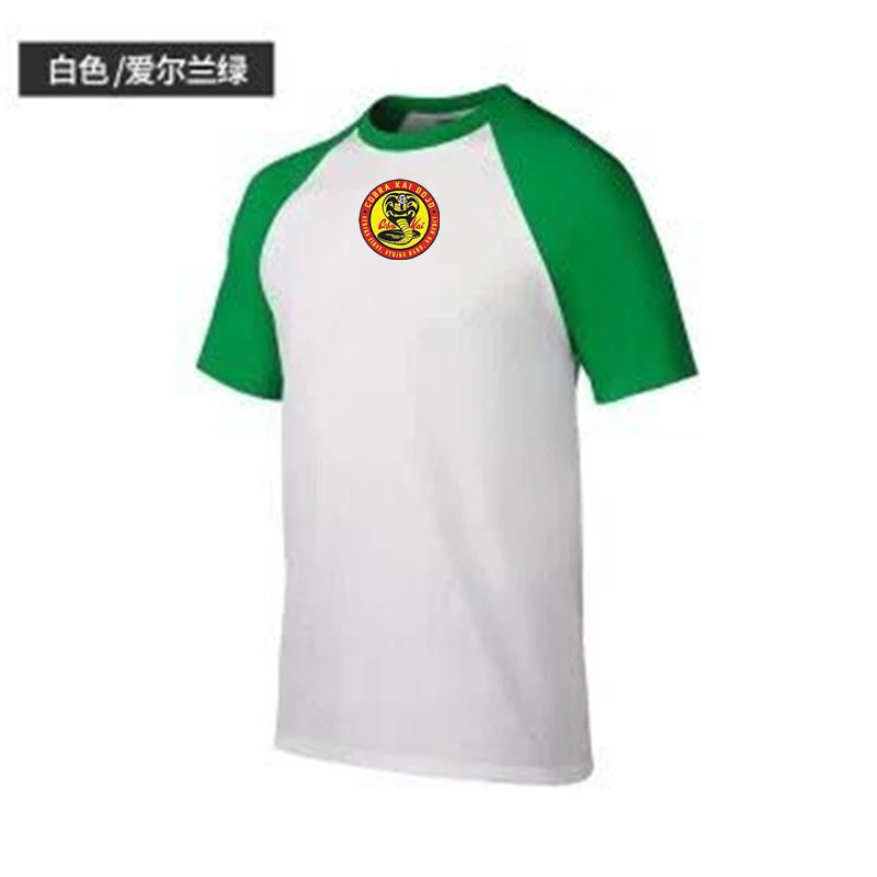 

2021 summer new men's T-shirt, casual T-shirt, cobra kai stitching short sleeve