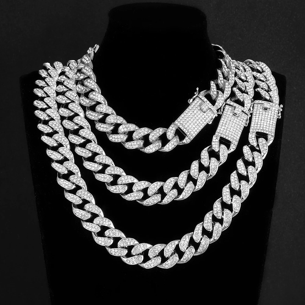 цепочка на шею женская подвеска чокер мужская 18 мм Золотая кубинская со