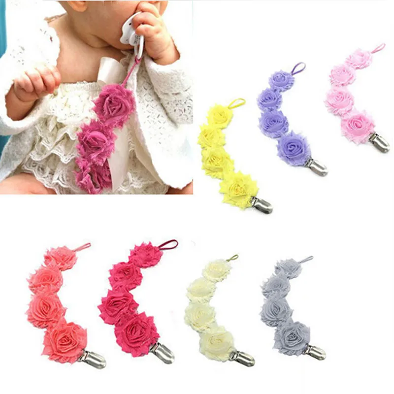 

1pc Baby Pacifier Chain Clamp Holder Nursing Teether Dummy Pacifier Nipple Leash Strap 7 Styles