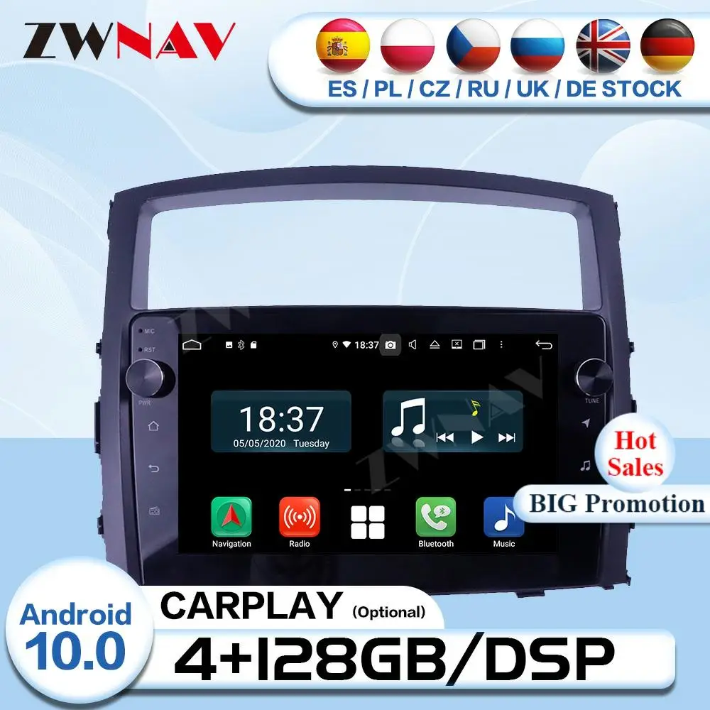 

2 Din Android 10 для Mitsubishi Pajero 2006 2007 2008 2009 2010 2011 2012-2016 радио приемник аудио стерео GPS плеер головное устройство
