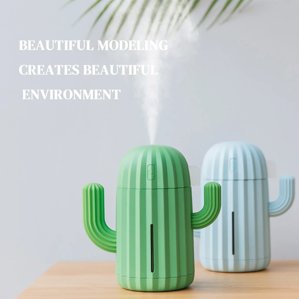 

Air Humidifier Home Office Mini Air Diffuser Cactus Design USB Powered 340ml LED Humidifier USB Version