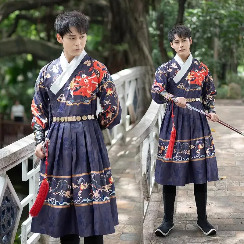 

New Hanfu Costumes For Men Chinese Traditional Classical Dance Clothes Ming Dynasty Ancient Dress Stage Cosplay Hanfu DQL3084