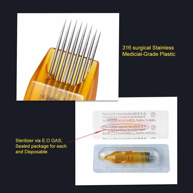 Картридж игл для татуажа 10 шт. игла перманентного макияжа с круглым шейдером