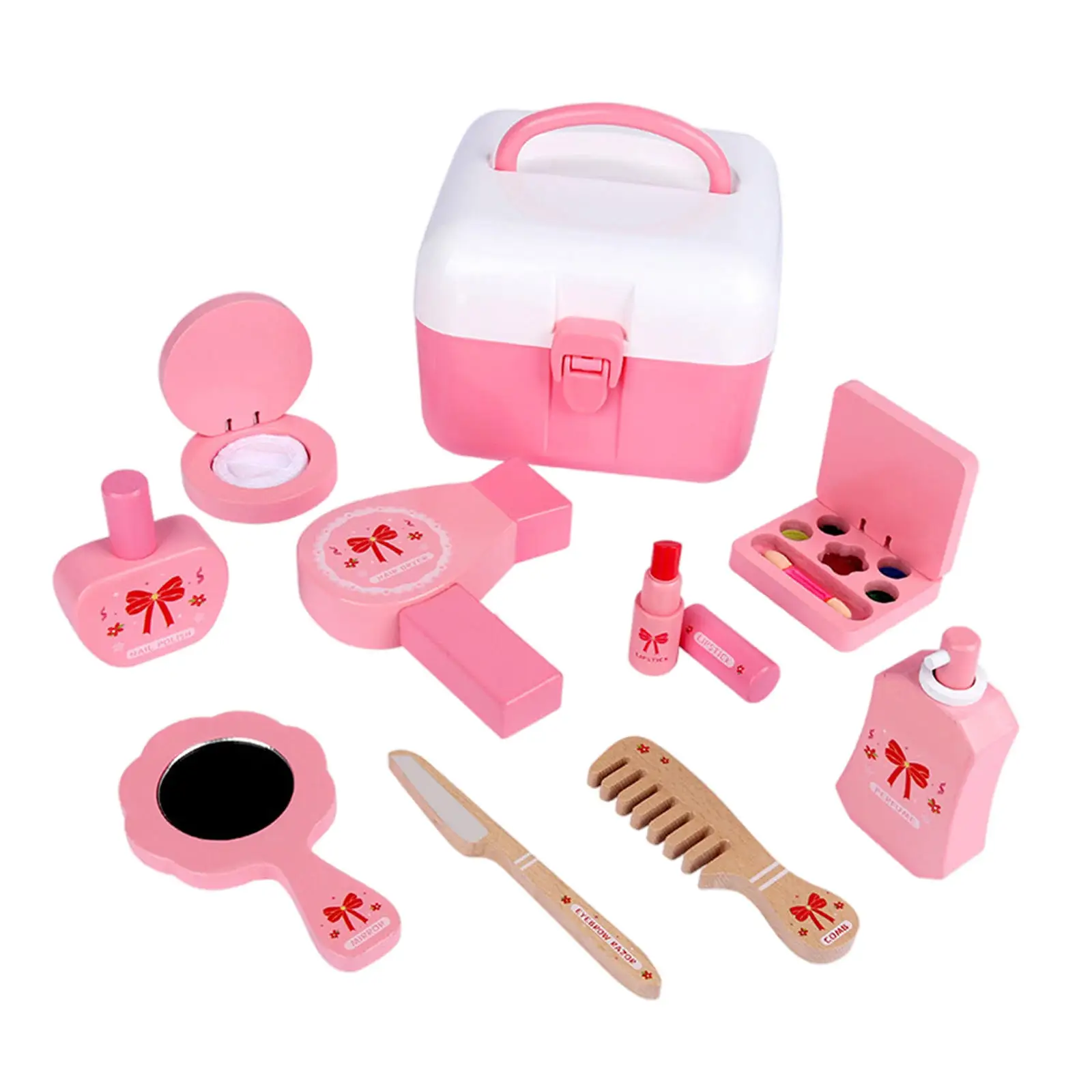 

10 Pieces Kids Makeup Kit Pretend Play Toy with Cosmetic Case Makeup Beauty Set Cosmetics Make up Set for Girls Holiday Gifts