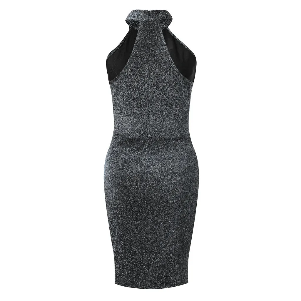 Женское блестящее платье-футляр CHAMSGEND сексуальное мини-платье с открытыми