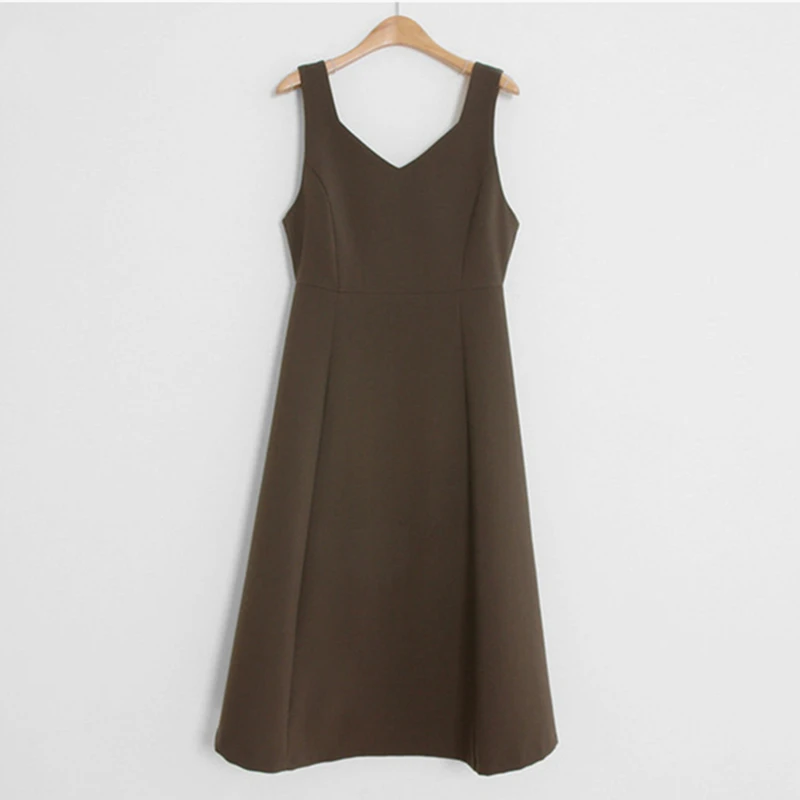 

Suofun A-Line V-Neck New 2021 Women's Vintage Korean Style Puff Sleeve Female Autumn Winter Dresses High Waist Elegant Dress