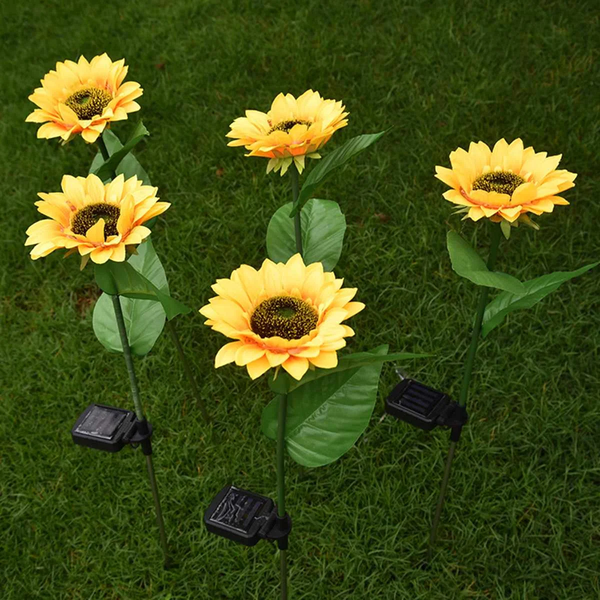 

2 Pcs Sloar LED Sunflower Style Lawn Lamp Outdoor Waterproof Flowers Lamp for Courtyard Garden Lawn Lighting Decor
