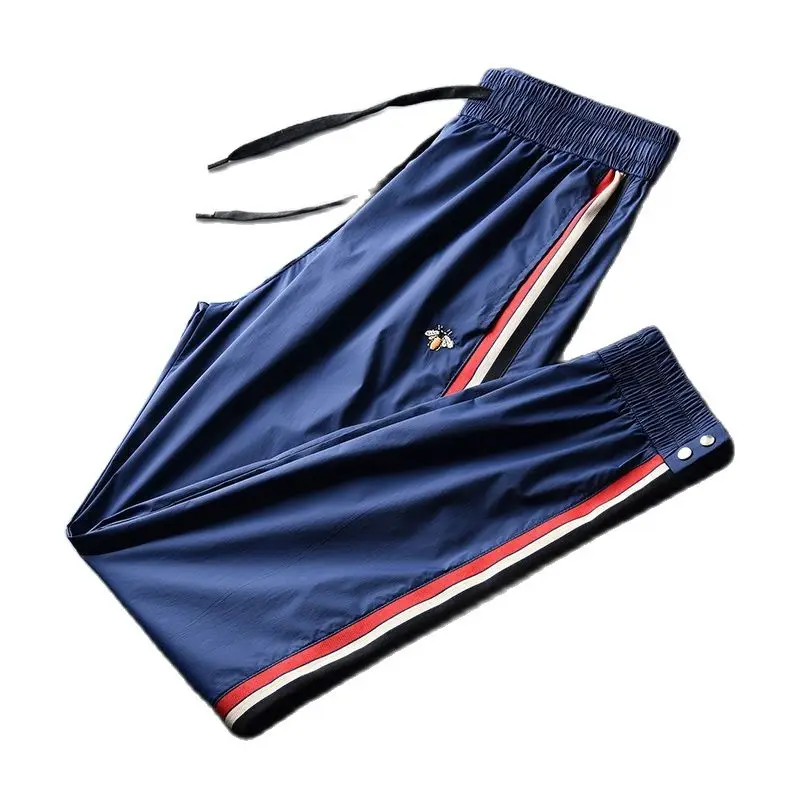 

2021 New ice Silk Pants for Men loose and Versatile Trend of Large Size Casual Pants for Men Summer Thin Cupped Sweatpants