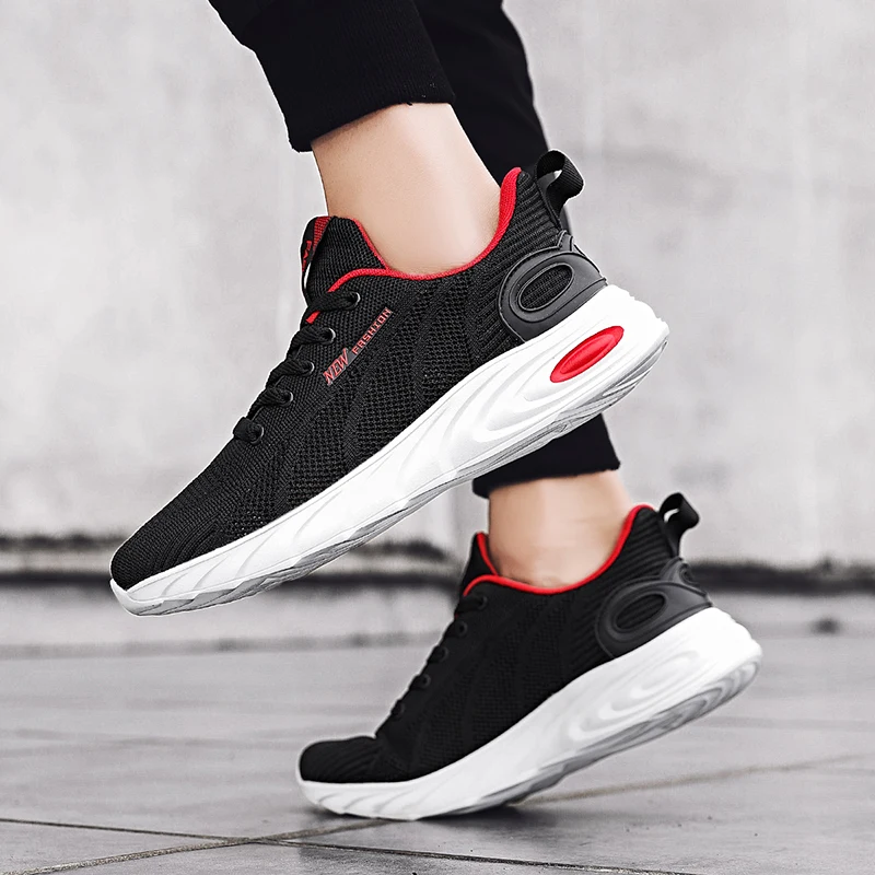 

Sneakers Male Solid White Fashion Knitting Casual Shoes Men Sapato Spring Sport Sapatos Sneaker Male Comfortable Breathable