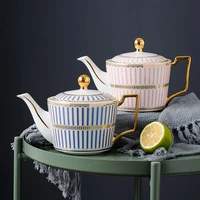 light luxury ceramic teapot with lid household kettle coffee pot heat resistant filter teapot european style coffee kettle