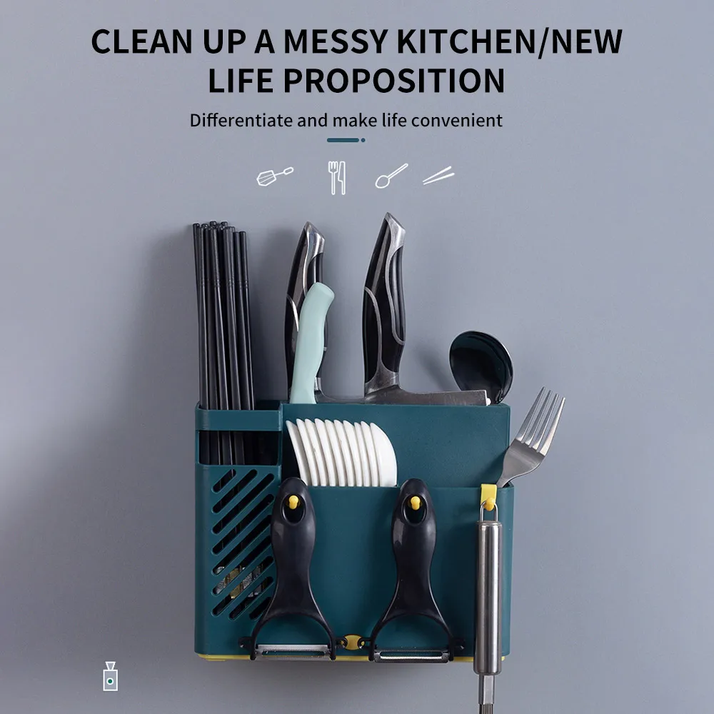 Настенная клетка для хранения палочек еды без гвоздей настенная подвесная резак